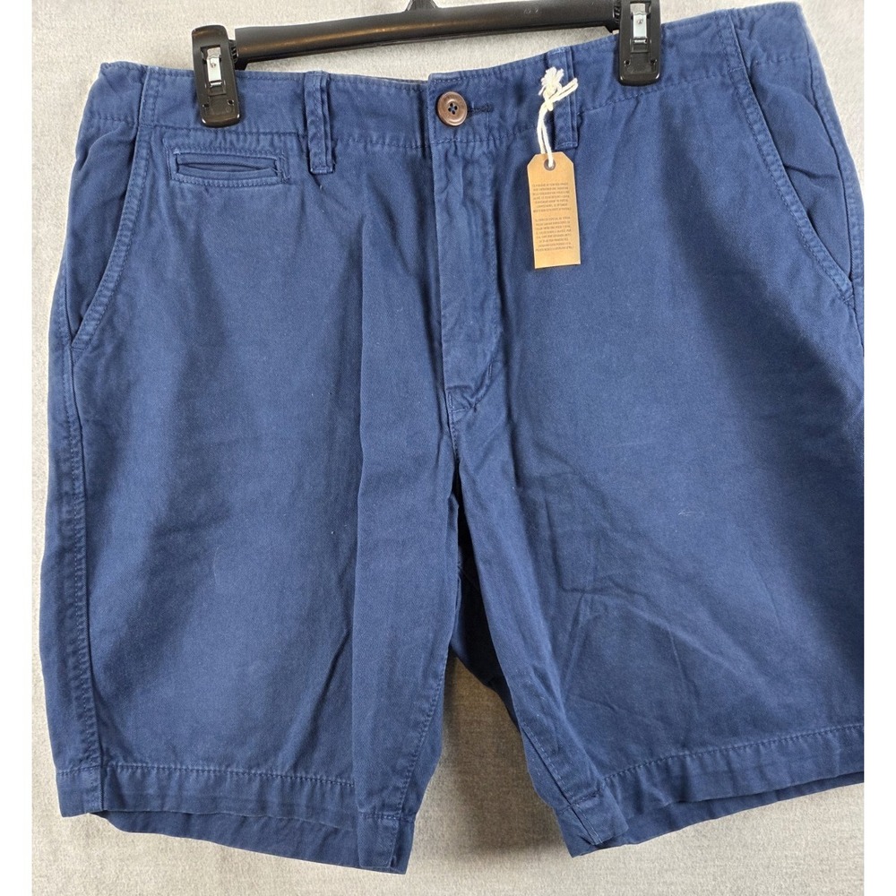 American Eagle Shorts Mens 36 Blue Wash Classic Chino Preppy Flat Front NEW